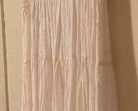 White Dress with Crochet Top Crepe Bottom