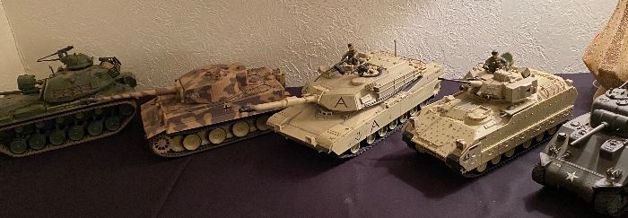Assorted Collector's Tanks "Patton" ; "Tiger"; "Sherman"; "Bradley"; "MIA Brams"