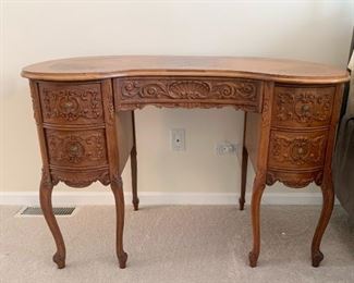 Antique / Vintage Wood Carved Writing Desk