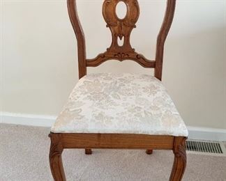 Antique / Vintage Side Chair with Upholstered Seat (matches writing desk)