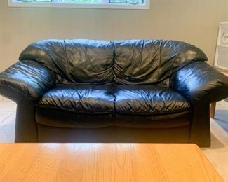 2-Seat Black Sofa / Loveseat