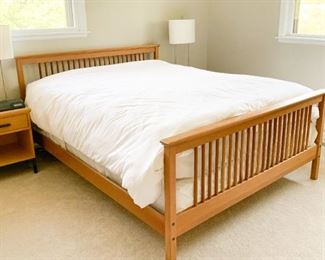Contemporary Wood Bed with Spindles