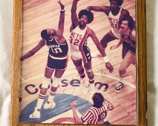 Julius Irving, "Dr. J" Signed Photo on Wood (with COA)