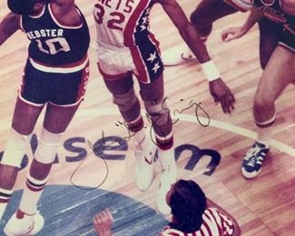 Julius Irving, "Dr. J" Signed Photo on Wood (with COA)