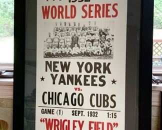 Framed 1932 World Series Print - New York Yankees vs. Chicago Cubs