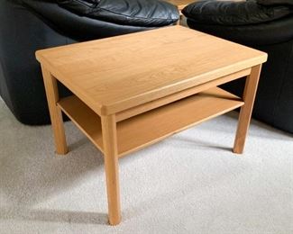Light Oak Wood Side Table (there is a matching coffee table shown earlier in the ad)