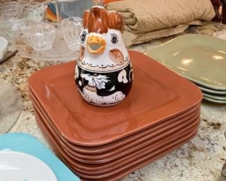 Square Dinnerware / Dishes, Rooster Pitcher