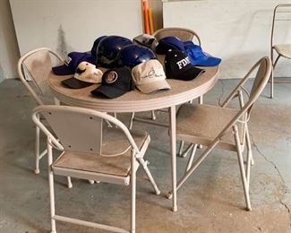 Folding Table & Chairs Set, Baseball Hats