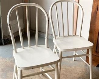 White Painted Wooden Chairs (2)
