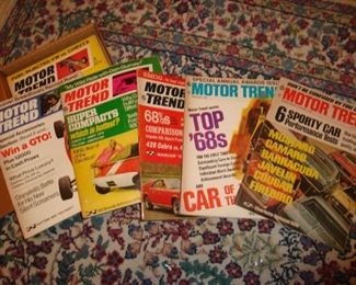 1960's issues of Motor Trend magazines.