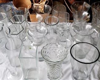 Multiple glass & crystal vases. Sunday 2 for 1.