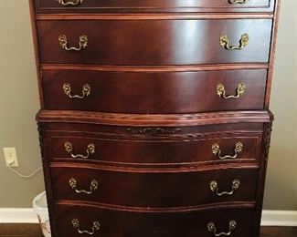 Antique Mahogany Chest on Chest of Drawers