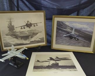 US Navy F18 Hornet Framed Prints and Model