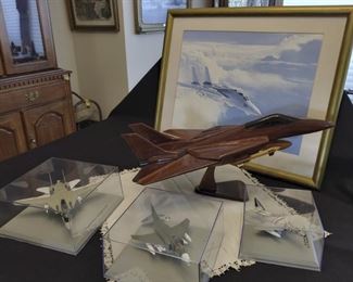 F14 Tomcat Framed Prints and Wooden Model
