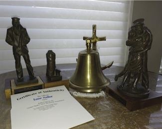 Bronze Sailors and a Ship's Bell