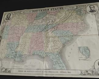 Civil War Map and Charts from Old Book