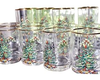Set of Christmas Tree Glasses