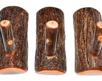 Three (3) Adirondack Style Wooden Pegs