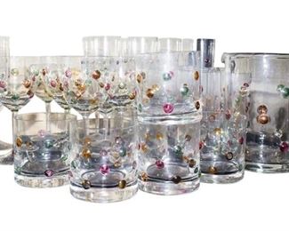 Group Lot Jeweled Glassware