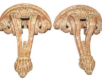 Pair of Decorative Neoclassical Wall Brackets