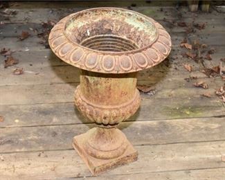 Vintage Cast Iron Garden Urn
