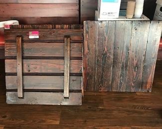 (5) 25in x 25in Barn Wood Table Tops No Bases