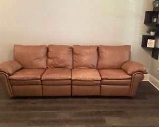 Light Tan Leather Sofa