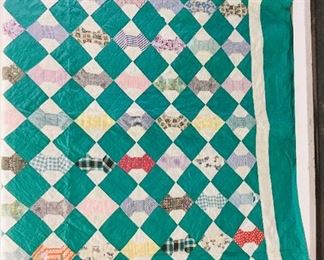 Large king or queen Vintage handmade quilt 
