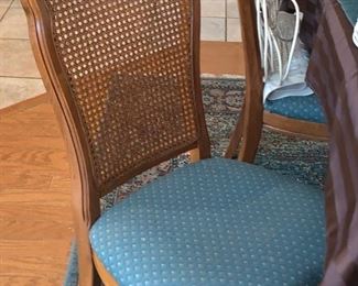Thomasville Dining Chairs Cane Back Padded Cushion