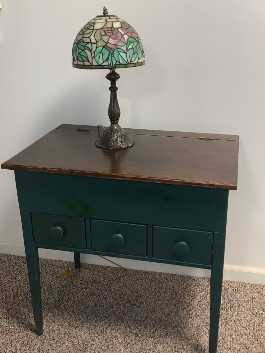 Primitive Desk  Tiffany Style Lamp