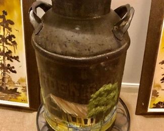 Vintage painted milk jug