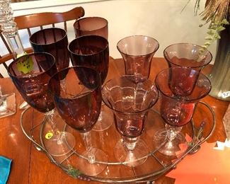 Purple tone wine glasses