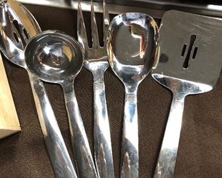 Set of stainless serving