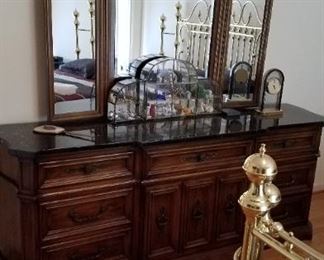 Large Dresser with black stone top
