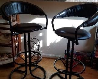 Leather bar stools...like new.