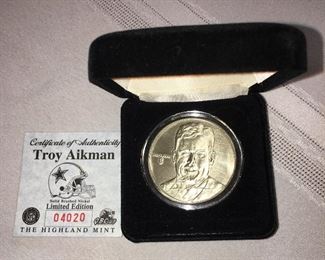 Troy Aikman collectible coin