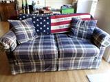 Loveseat and afghan
