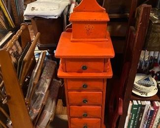 Burnt Orange Cabinet with Mirror