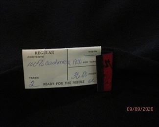 two yards of black cashmere fabric