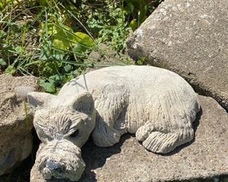 Stone Scottie Dog Yard Art