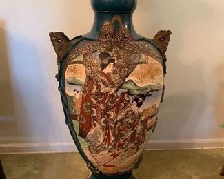 Reduced again Now $1500   Last day Japanese Palace Urn- Very large- over 4 ft high- $6,000. and reduced drastically  Warrior Design on other side.         Magnificent