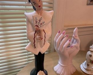 Porcelain Figurine   and hands  Lefton