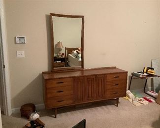 Broyhill Sculptra Premier modern dresser and mirror from the late 1950s.
