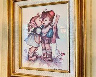 Mid Century Hummel style wall art by Evans.