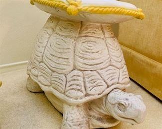 Vintage Italian ceramic ceramic turtle garden seat.