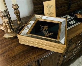 Mid Century modern wall hanging art - matches wall clock.