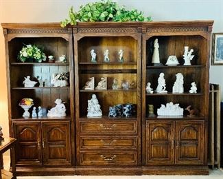 American Drew Inc wall shelving unit. Cabinets and bookcase style shelving. Great storage options! Excellent condition.