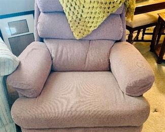 Mauve reclining chair.