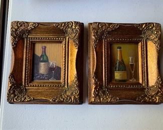 small handprinted custom framed oils