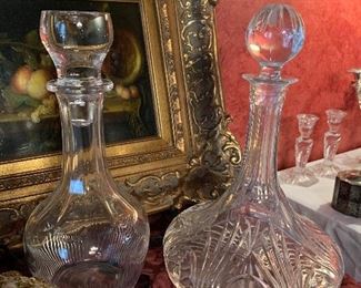 lots of crystal decanters
